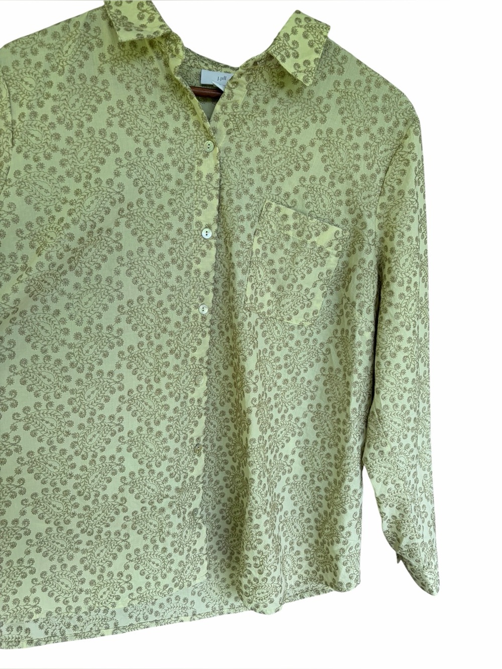 J.Jill Women’s Long Sleeve Paisley Embroidered Button-Down Shirt - Picture 2 of 5